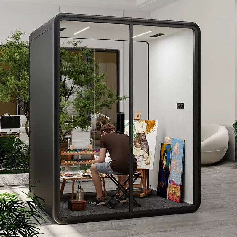 Business Negotiation Soundproof Booth High Privacy Acoustic Meeting Pod Customized Luxury Finish For High-End Hotel Business