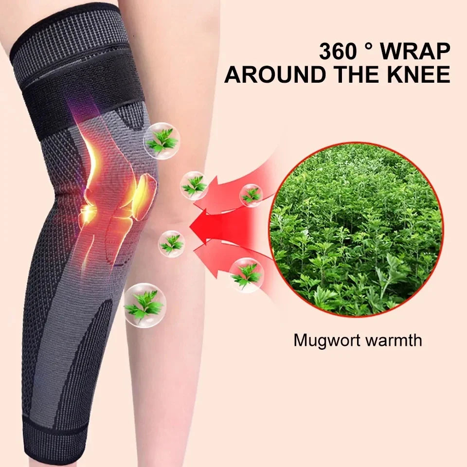1 Pc Self Heating Knee Pads Brace Sport Mugwort warmth Long Knee pad Knee Support For Arthritis Joint Pain Relief Leg protection
