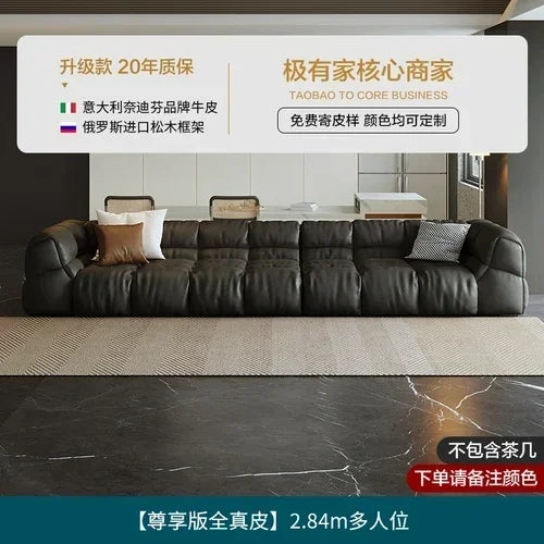Puff Leather Sofa Bedrooms Comfortable Reclining Luxury Designer Lazy Sofa Modern Minimalist Sofy Do Salonu Home...