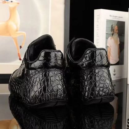2025 new arrival Crocodile skin causal shoes men,male Genuine leather sneakers PDD620