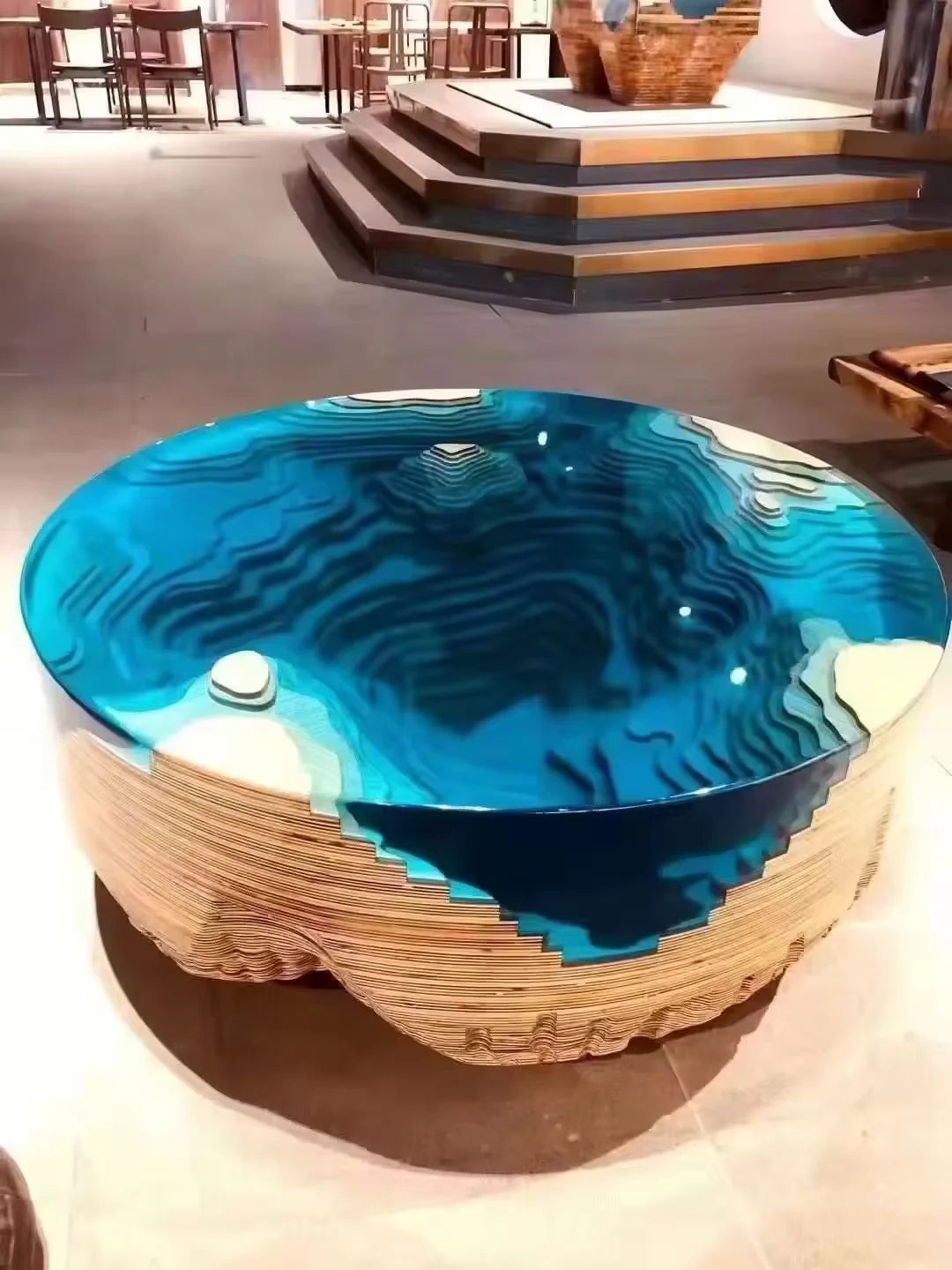 Wholesale Low Price Solid Walnut Coffee Kitchen Restaurant River Epoxy Dining Table