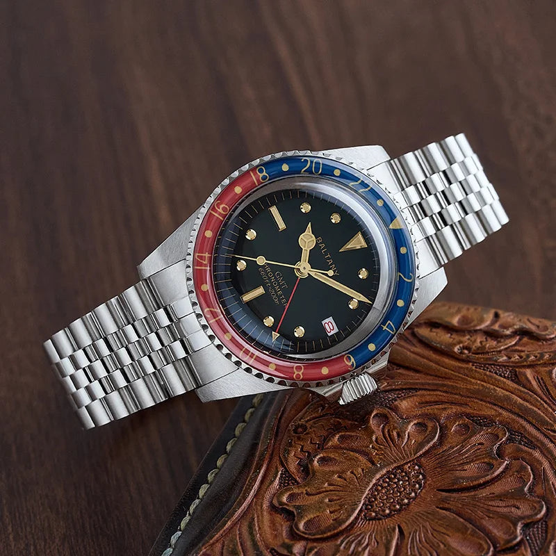 Baltany 39MM 1957s GMT Master Homage Watch Man S6074 NH34 Automatic Dome Sapphire 20ATM Stainless Steel Bracelet Sports...