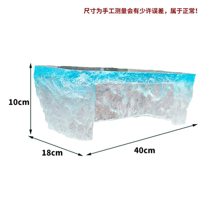 Premium Light Luxury Transparent Resin Hotel Front Desk Restaurant Villa Kitchen Partition Luminous Crystal Glacier Island Table