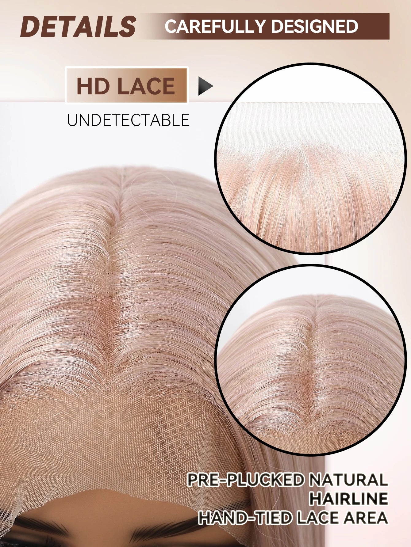 Long Straight Ash Pink 13x4 HD Lace Front Wig 30 Inch Glueless Synthetic Transparent Lace Frontal Wigs Pre Plucked Pastel Rose Gold for Women