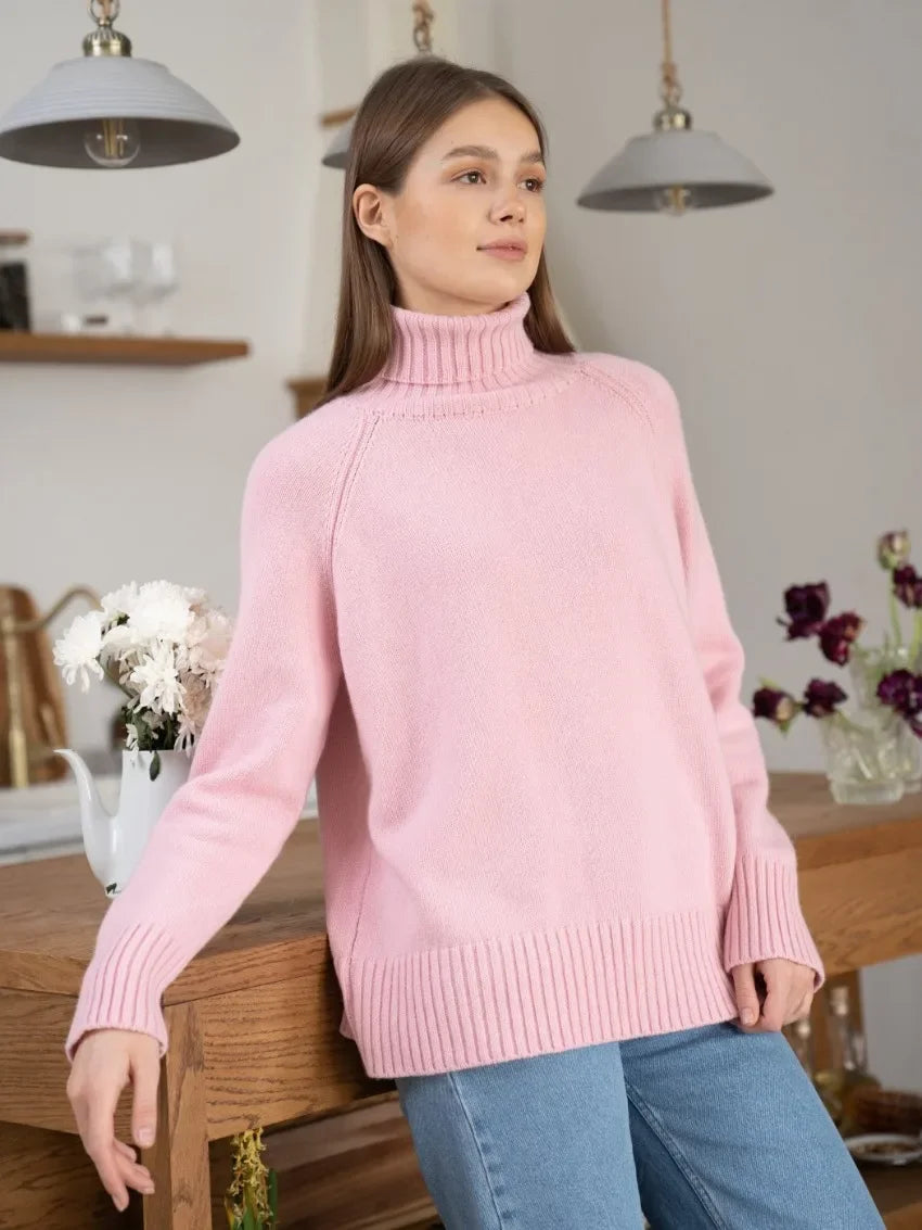 Blubelle  Women Turtleneck Sweater Autumn Thick Warm Pullover Tops NEW Winter Oversized Casual Loose Knitted Jumper Female pull