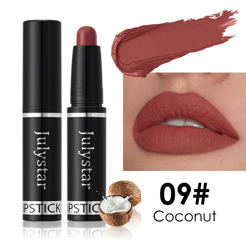 10 Color Nude Brown Matte Lipstick Pen Waterproof Lasting Non-Stick Cup Velvet Fruit Lipstick Lip Tint Pencil Makeup Lip...