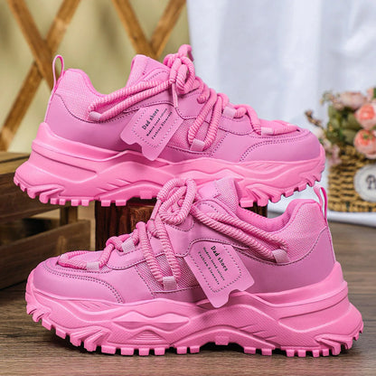 Women's Platform Yellow Sneakers Women Thick Sole Sports Shoes Woman Spring Breathable Mesh Casual Tennis Shoes Ladies Sneakers - Kimlud