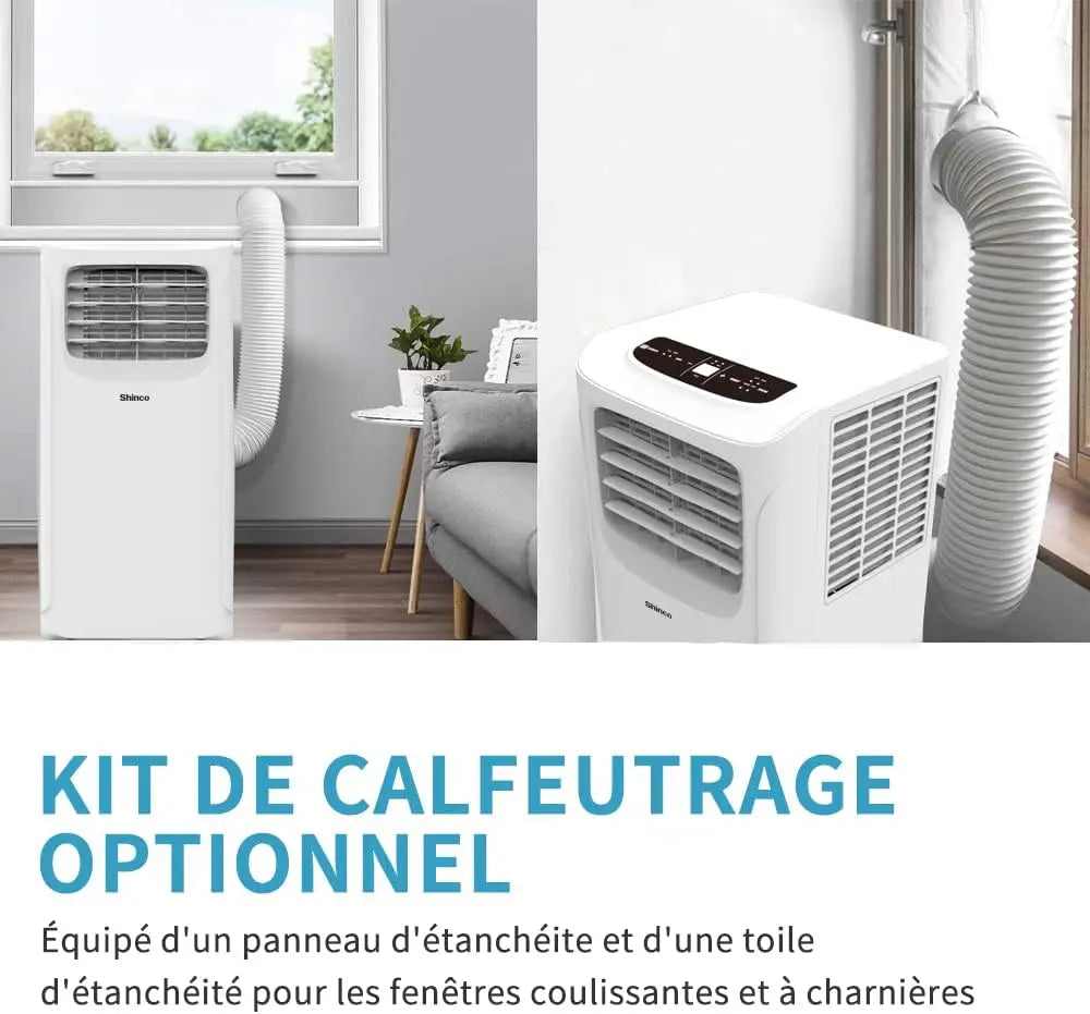 SHINCO Mobile Air Conditioner with Exhaust Hose, 9000BTU, 2.6 kW, Cooling & Ventilating & Dehumidifying, Mobile Air...
