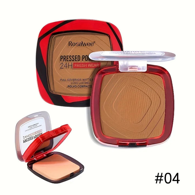 Matte Full Coverage Pressed Powder Foundation With Puff Applicator, 24H Fresh Wear Matte Weightless Finishing Powder...