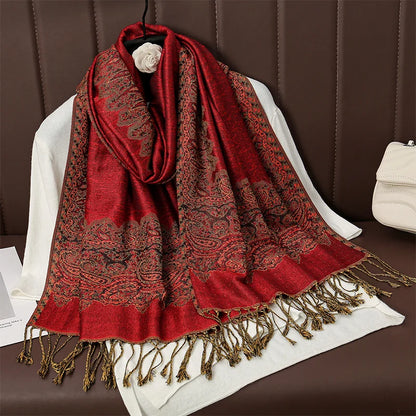 Luxury Brand Autumn Cashmere Pashmina Shawl Lady Wrap Warm Winter Scarves Design Print Female Foulard Cotton Stoles...