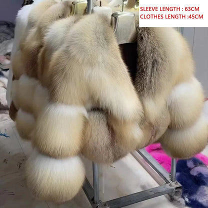 Real Golden lsland Fox Fur Coat With Lapel Natural Golden lsland Fox Fur Coat Real Fur Coat Best Selling Furry Jacket Women