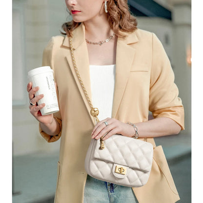 GOLF Lingge Chain Womens Small Square Bag Leather Shoulder Mini Crossbody Bags Banquet Handbag New Fashion Items for Women 2024 - Kimlud