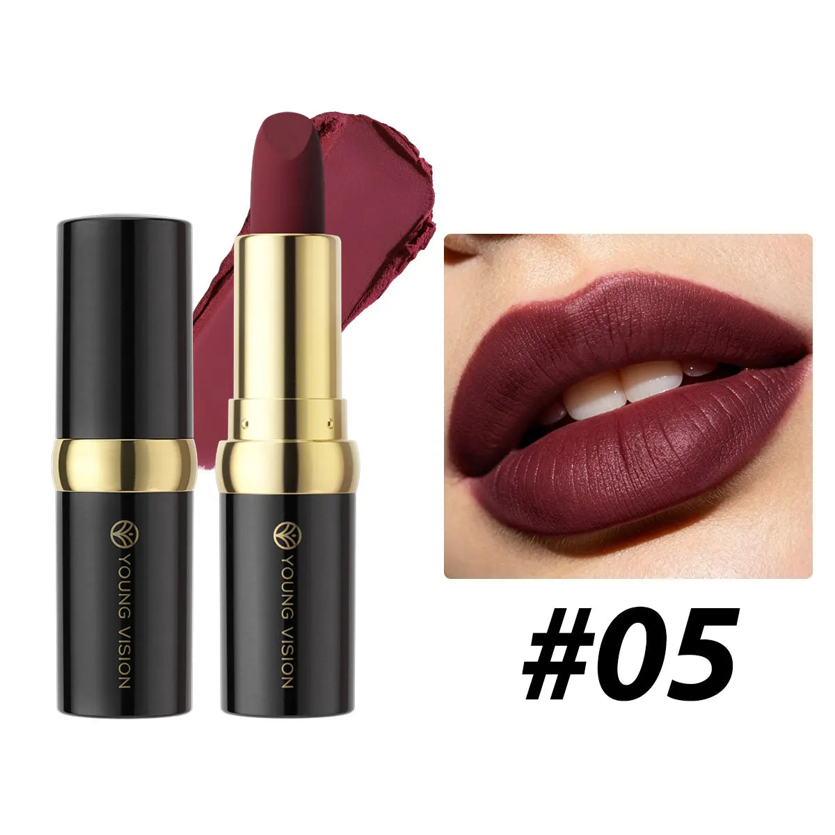 1Pcs Velvet Matte Lipstick Long Lasting Waterproof Sexy Red Lipsticks 5 Color Nude Pink Lip Gloss Makeup Non-stick Cup...
