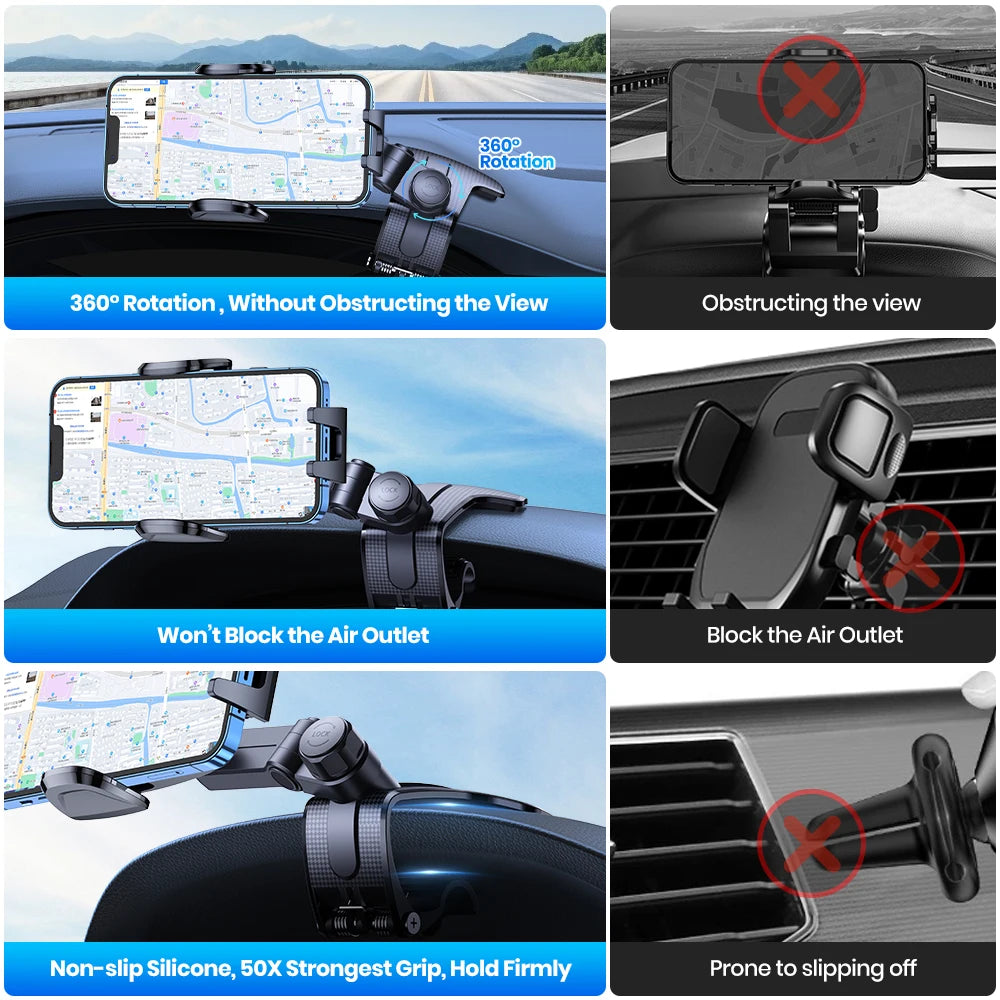 TOPK Dashboard Mobile Car Phone Holder Clip Mount CellPhone Stand In Car GPS Support Bracket for MobilePhone Portable...