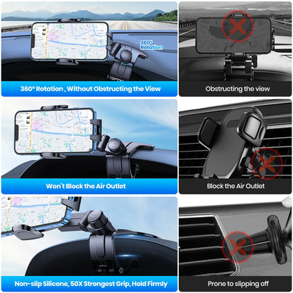 TOPK Dashboard Mobile Car Phone Holder Clip Mount CellPhone Stand In Car GPS Support Bracket for MobilePhone Portable...