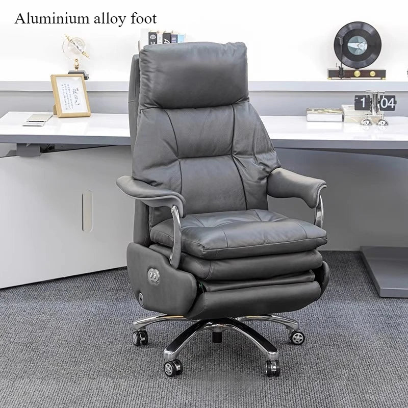 Leather Electric Chair Footrest Lift Rotatable Nordic Lazy Designer Adult Aesthetics Chair Wheels Luxury Bureau Meuble...