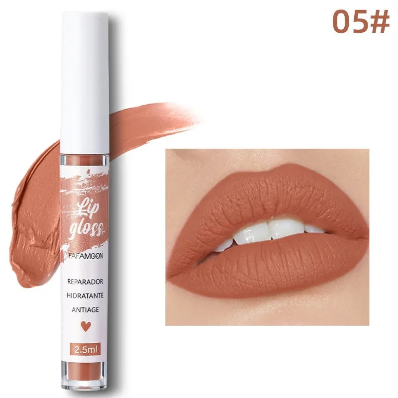 Rose Red Matte Liquid Lipstick Makeup Lip Glaze Moisturizing Waterproof Durable Lip Mud Non-stick Cup Lip Gloss Makeup...