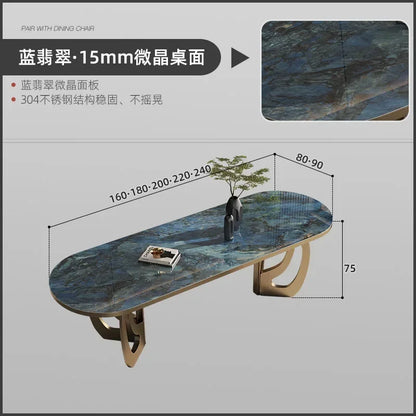 luxury Kitcjen Dining Table Set 6 People Desk legs metal Marble Dining Table Coffee Multifunctional mesa comedor home...