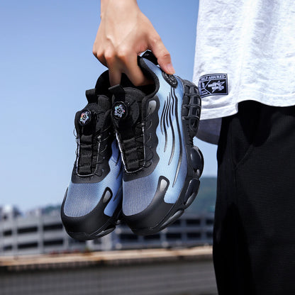 Big Size Men and Women Rotary Buckle Work Safety Shoes Men Air Soft Sole Lightweight Sneakers Protective Fashion Work Shoes