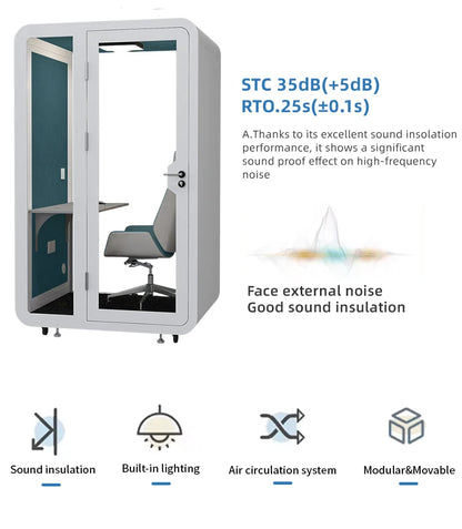 Wholesale Manufacturer Detachable Sound Insulation Silent Booth Freely Assemble For Independent Private Office Space