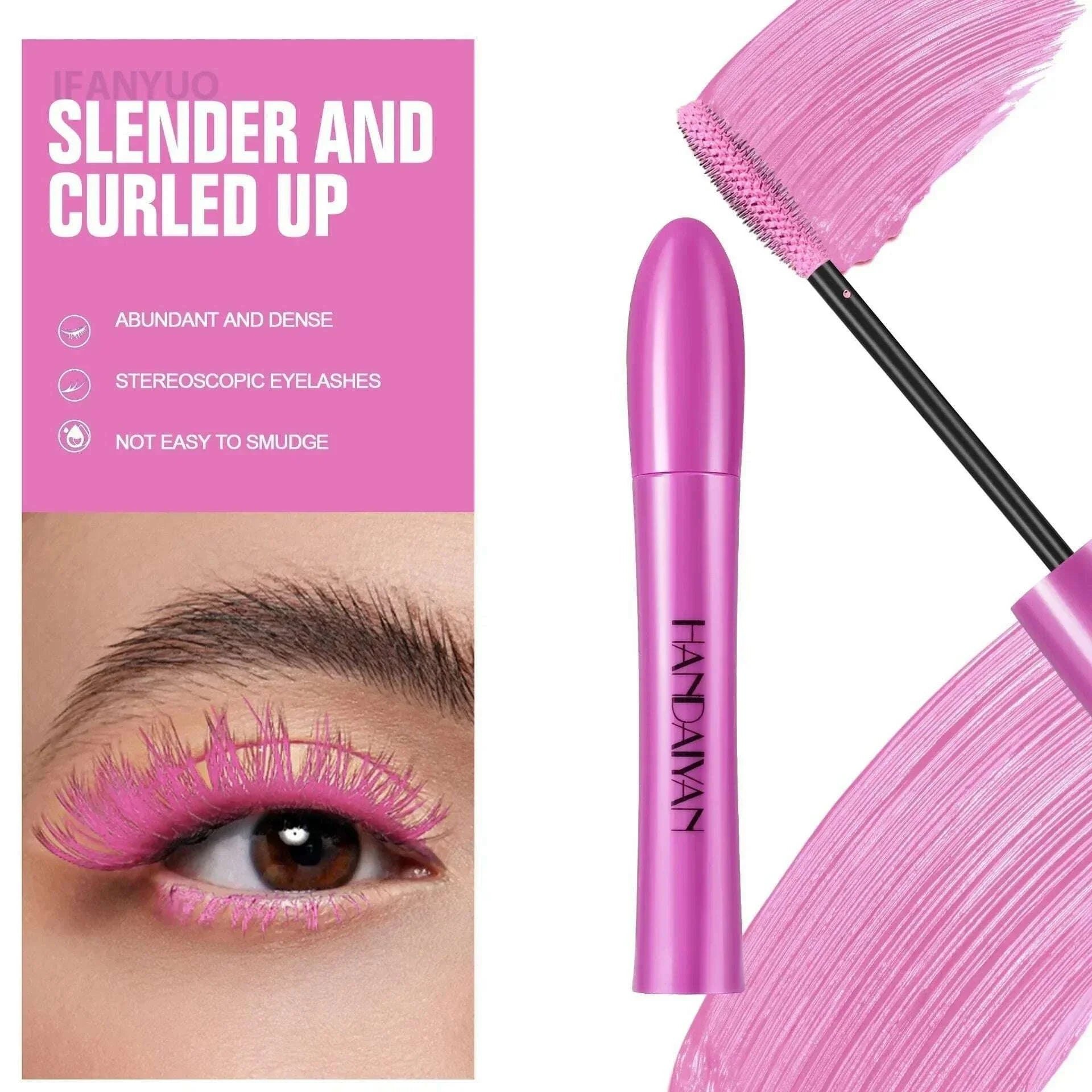 5D Colorful Silk Mascara Blue Red Black Cream Length Waterproof and Non-caking Colored Thickening Lengthening Curling Mascara