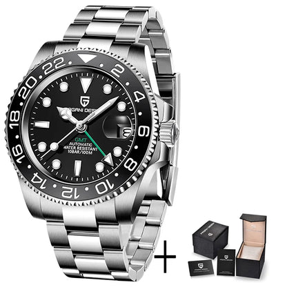 PAGANI DESIGN V4 GMT Watches Men's Luxury Automatic Mechanical Wristwatch Sapphire Glass 40MM Stainless Steel Waterproof Watch