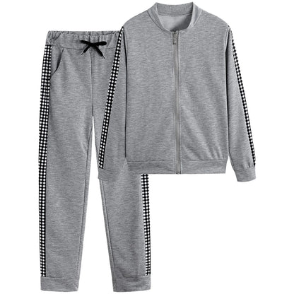 Women's Tracksuit Set Zipper Jacket & Striped Side Jogger Pants Casual Sportswear Two-Piece Outfit 2026 New Fashion |...