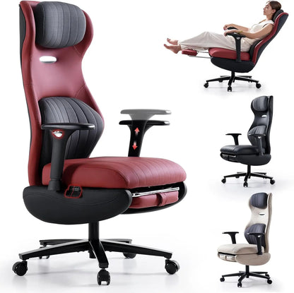 Ergonomic Office Chair with Foot Rest Reclining Chair with Adjustable Arms and Headrest High Back Gaming Chair with Lumbar