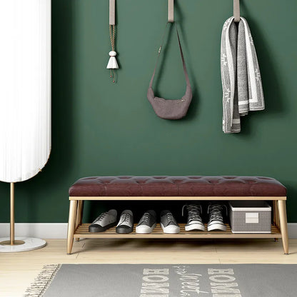 Modern Entryway Metal Shoe Cabinet Luxury Living Room Sofa Stool with Cushion Scandinavian Changing Stool Home Hall Furniture - Kimlud