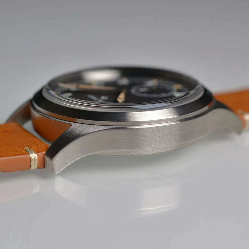 Baltany dirty dozen watch Sapphire 39mm Dail 316L Stainless Steel Case Leather Strap Military Vintage Quartz Wristwatch