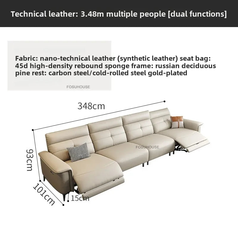 Modern Leather Living Room Sofas Italian Living Room Furniture Home Back Armrest Sofa Recliner Luxury Electric Function...