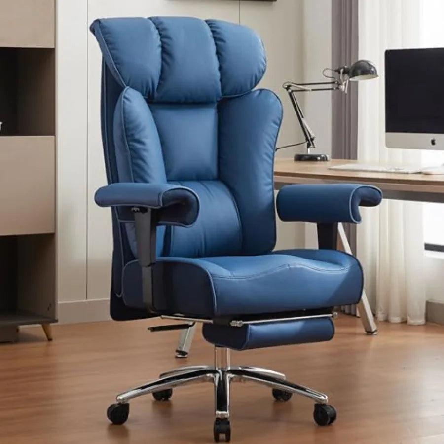 Ergonomic Office Chair 450LBS with Foot Rest High Back PU Leather Big and Tall Executive Chair with Adjustable Padded...