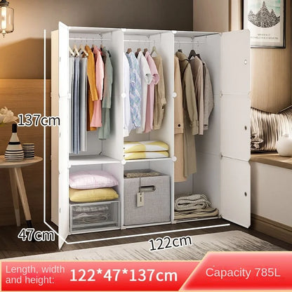 New Style Collapsible Bedroom Furniture Assemble Wardrobe Plastic Durable Clothes Cabinets Simplicity Large Space Storage Locker - Kimlud