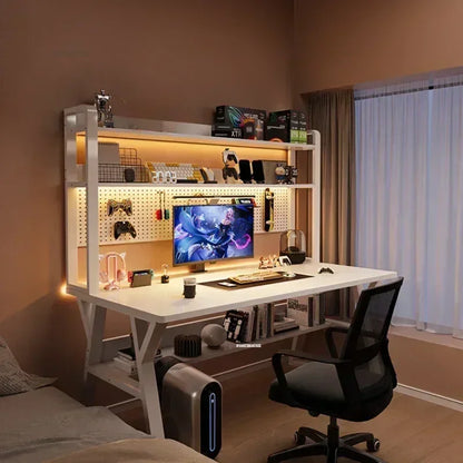 Nordic Desktop Computer Desks for Student Gaming Tables Bookshelf Integrated Creative Office Furniture Home Bedroom Study Desk - Kimlud