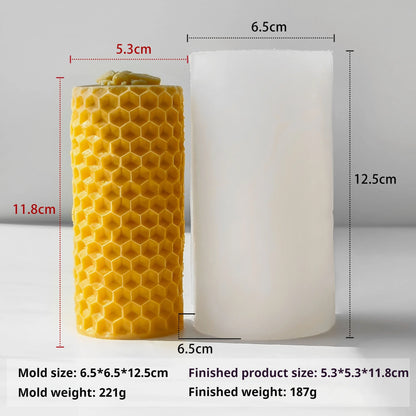 3D Silicone Candle Soap Mold Handmade DIY Plaster Sculpture Honeycomb Cylinder Homemade Scented Aromatherapy Gifts silicone mold