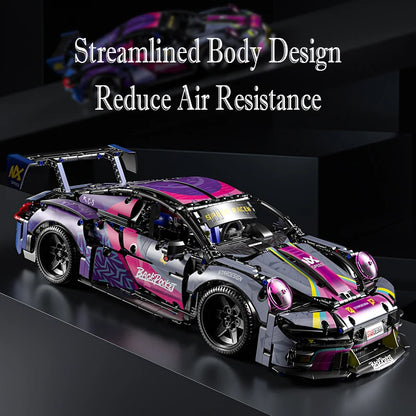 1700pcs RSR Racing Car Building Blocks Set, Technical Model Sports Car Toy DIY Collector's Gift for Adults/Teens/Kids/Boys/Girls