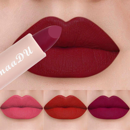 1pcsVelvet Matte Lipstick Waterproof Long-lasting Solid Matte Lip Gloss Non-Stick Cup Nude Pink Lipstick Sexy Cute Korean Makeup