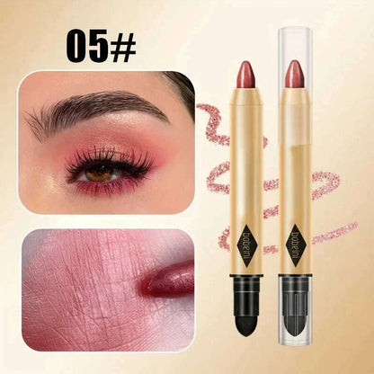 2 in 1 Pearly Eyeshadow Lipstick Stick Pencil Waterproof Glitter Matte Eyeshadow Makeup High Pigmented Eyeshadow Pen
