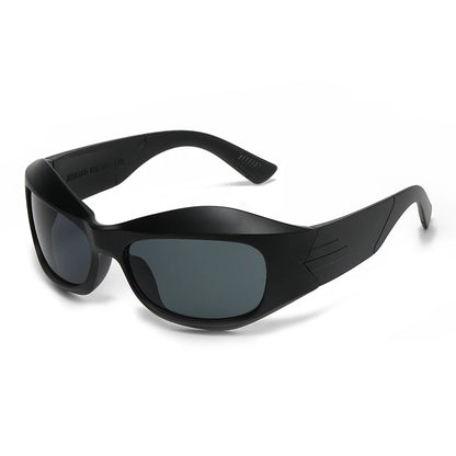Steampunk Style Y2K cycling Sunglasses Women Men Trendy Ins Curved Shaped Glasses Personalized Technology Sports Sun...