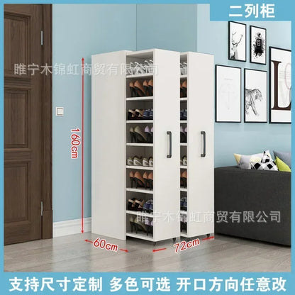 Sliding dustproof shoe cabinet, large capacity wheeled side pull shoe rack storage drawer type seam storage cabinet at home entr - Kimlud