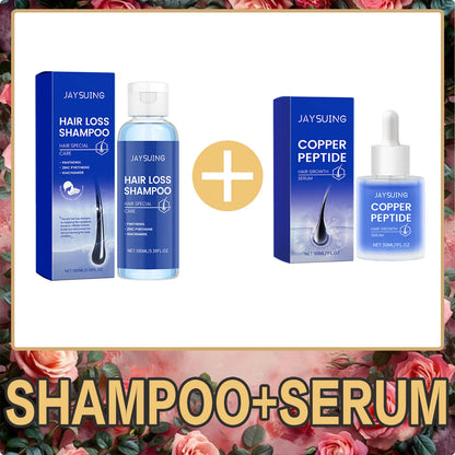 Copper Peptide Shampoo Hair Growth Serum Scalp Nourishing Spray Anti Hair Loss Essence Oil Strengthen Roots Dense Hair Care Set - Kimlud