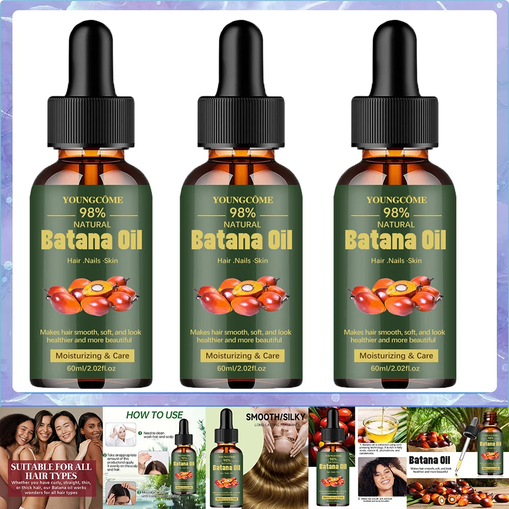 Natural Batana Oil For Hair Growth Pure Batana Oil Hair Shine Strengthen For Women Prevent Hair Loss Eliminate Split...