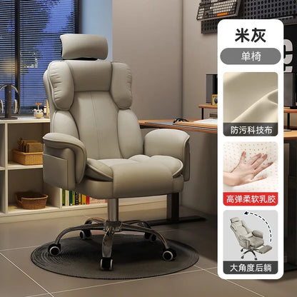 Office Chair Ergonomic Big Tall Computer Desk Chair with Retractable Adjustable Headrest Leather Chair with Flip up Armrests