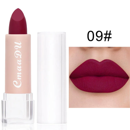 1pcsVelvet Matte Lipstick Waterproof Long-lasting Solid Matte Lip Gloss Non-Stick Cup Nude Pink Lipstick Sexy Cute Korean Makeup