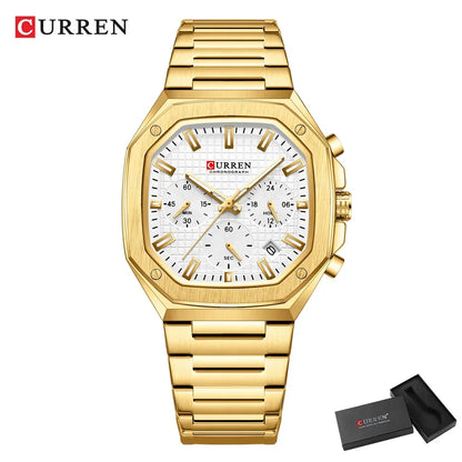 CURREN Men Watch Top Brand Luxury Sports Quartz Mens Watches Full Steel Waterproof Chronograph Wristwatch Men Relogio Masculino