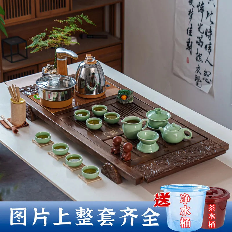 Kung Fu Ceremony Tea Tray Rectangle Drainage Pot Drip Accessories Luxury Tea Tray Hospitality Valet Bandejas Home Decorationgs - Kimlud