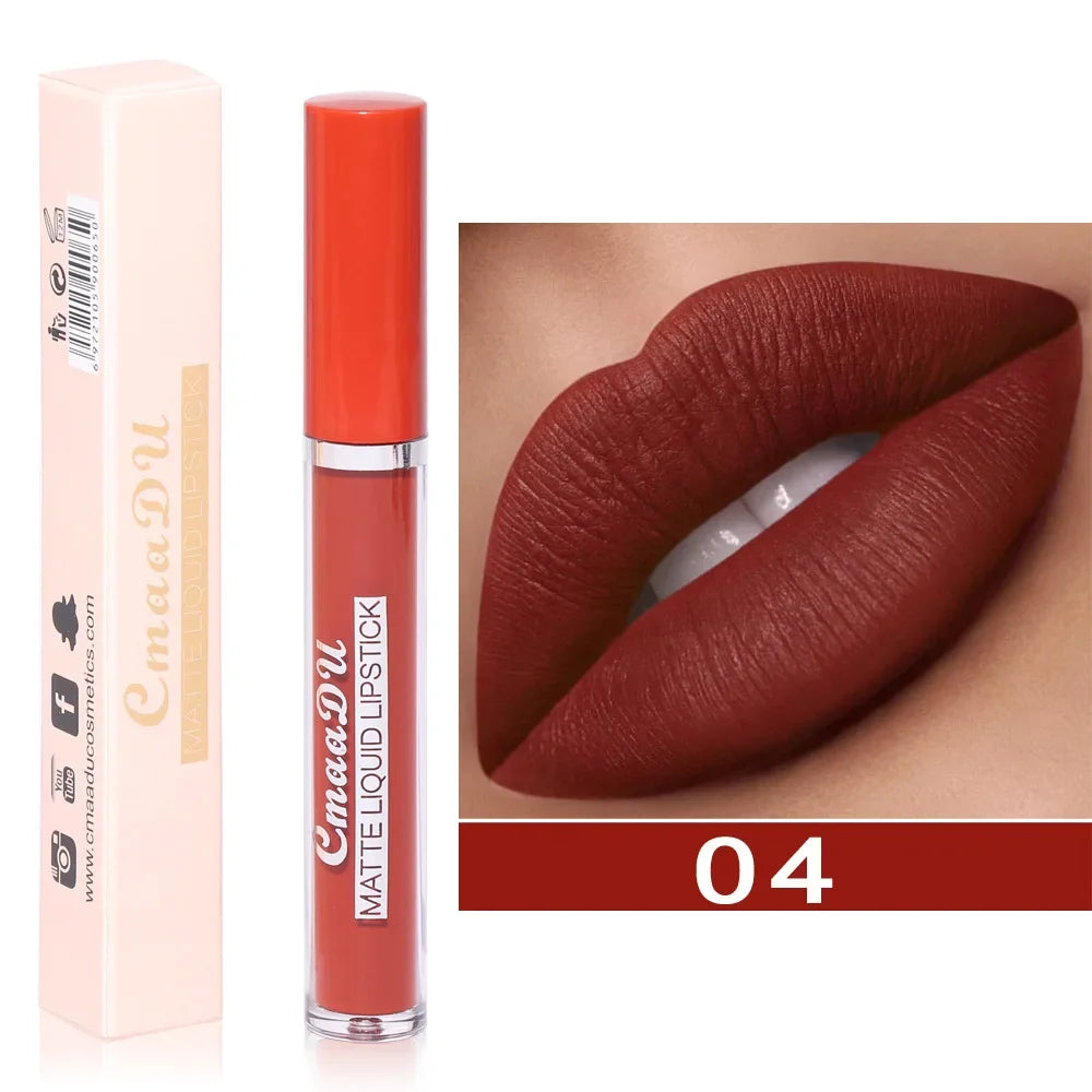 Nude Velvet Matte Lipstick Long Lasting Waterproof Rendering Non-stick Cup Makeup Lip Glaze Lips Liner Pencil Woman Cosmetics
