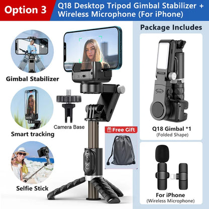 Selfie Stick Phone Gimbal Stabilizer For iPhone Android Action Camera Tripod Cellphone Mobile Cell Smartphone Handle Grip Video