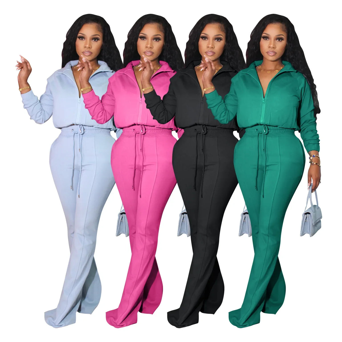 Trendy Women 2 Piece Tracksuit Autumn Winter Sport Jogger Outfits Fashion Solid Sweatsuit 2024 Female Two Piece Pants...
