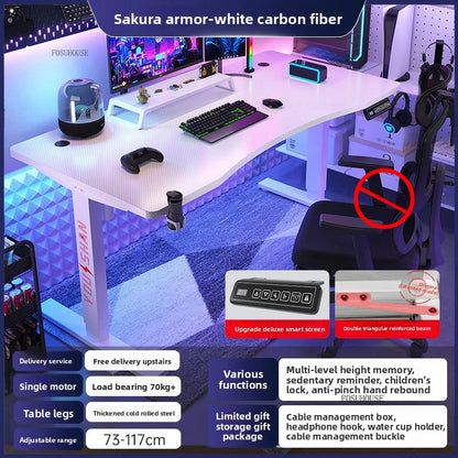 Electric Lifting Computer Desks for Bedroom E-sports Gaming Desk Minimalist Lifting Computer Table Household Student Study Desk